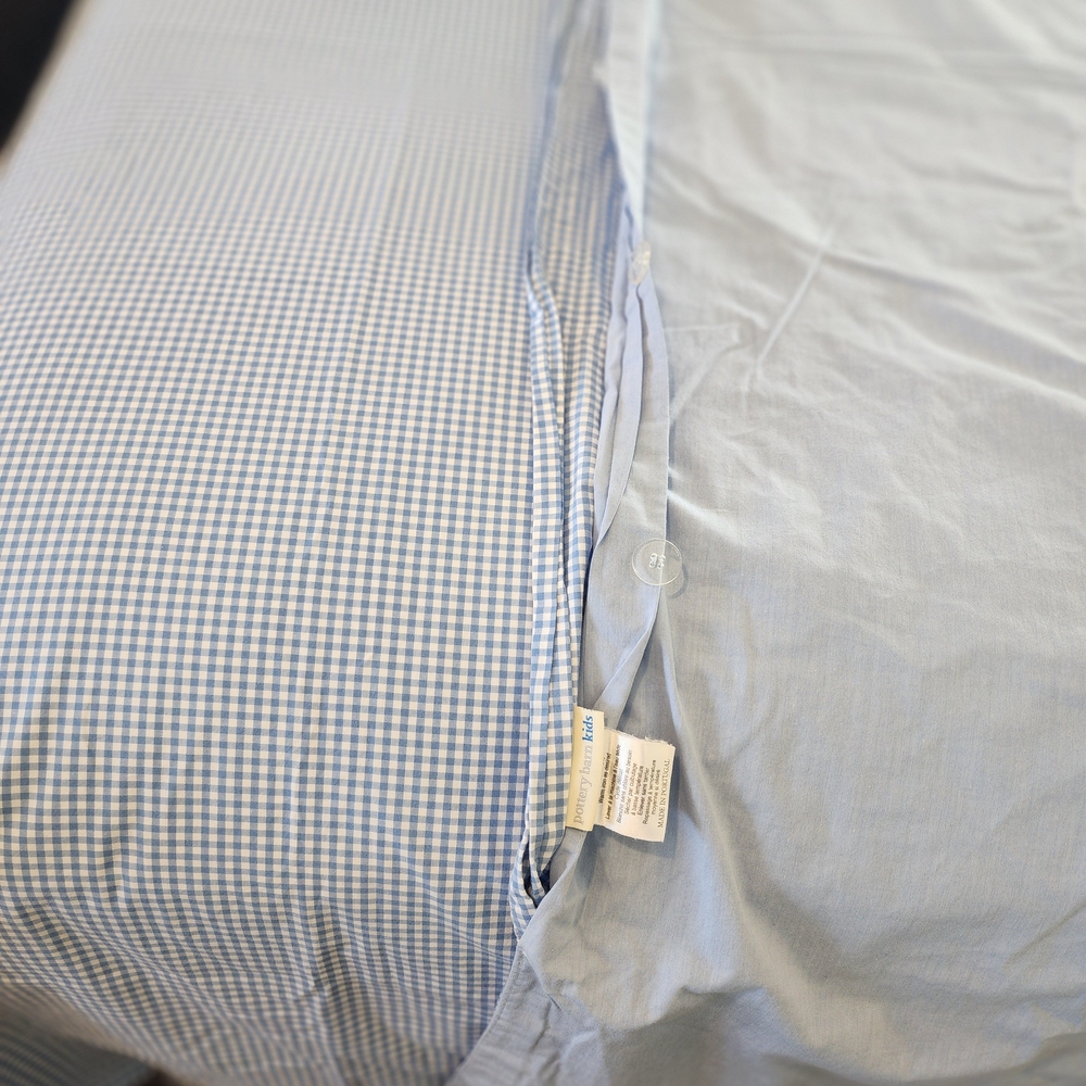 Pottery Barn Kids Blue Gingham Duvet Cover Twin
